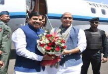 मुख्यमंत्री डॉ. यादव ने की केंद्रीय रक्षा मंत्री श्री राजनाथ सिंह की आत्मीय अगवानी